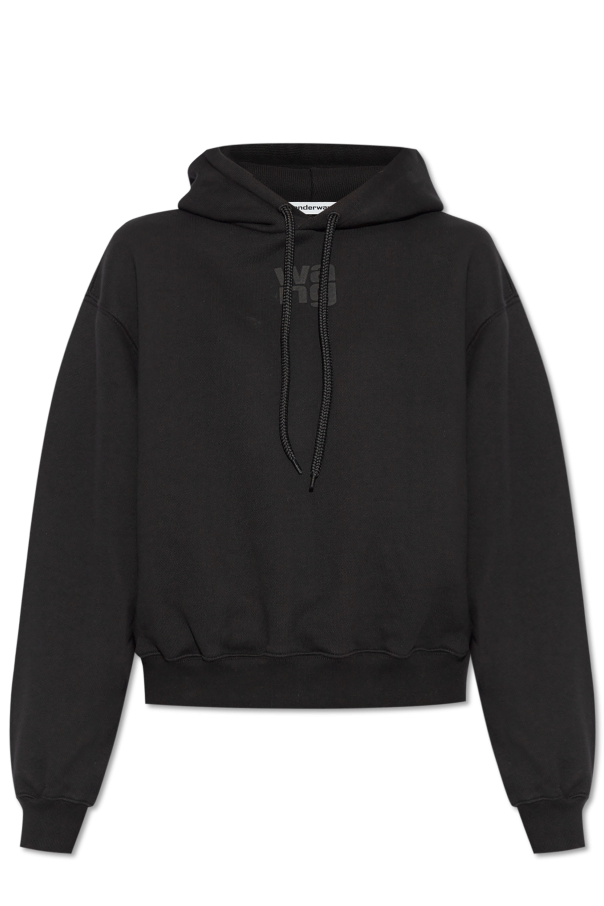 Tシャツ・カットソー ALEXANDER WANG Women Hoodies 1KC3241060 001 BLACK Alexander Wang Rubberised Logo Cotton Hoodie | Black | FARFETCH